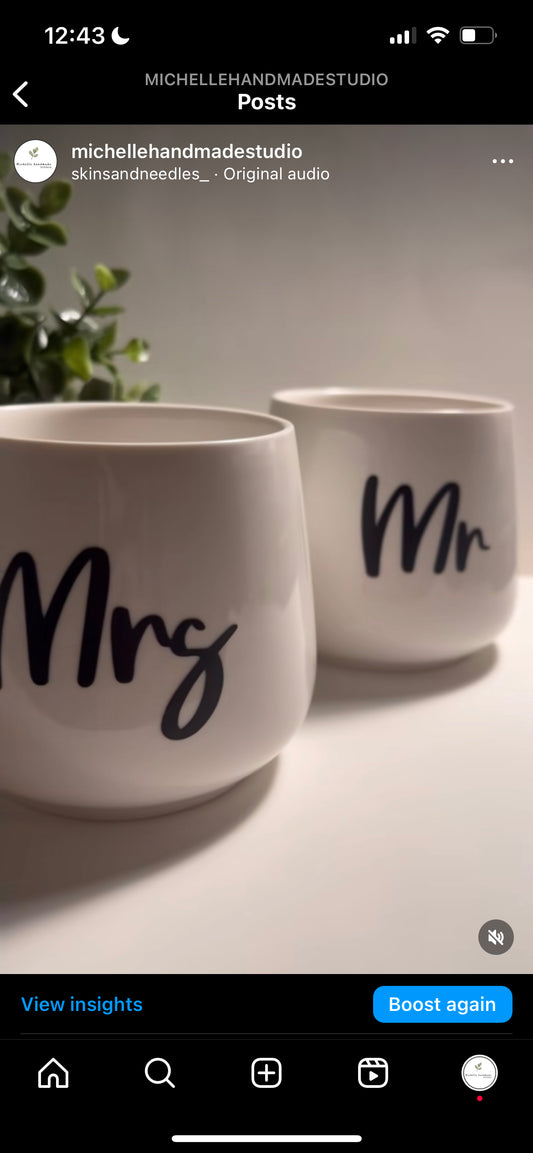 Mrs and Mr coffee mug