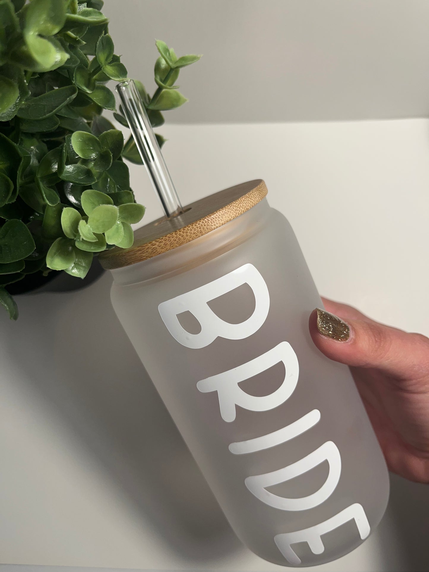 Bride ice coffee glass